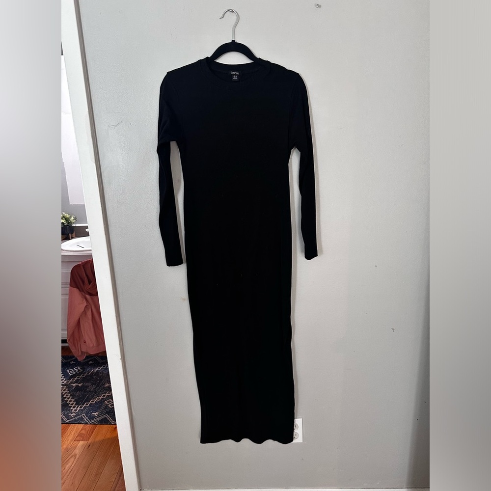 Boohoo ribbed maternity maxi dress